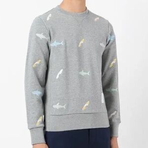 Thom Browne Embroidered Shark & Surfboard Crew Sweat